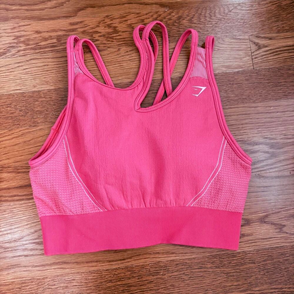 Gymshark Women's small coral supportive sports Bra high impact padded running